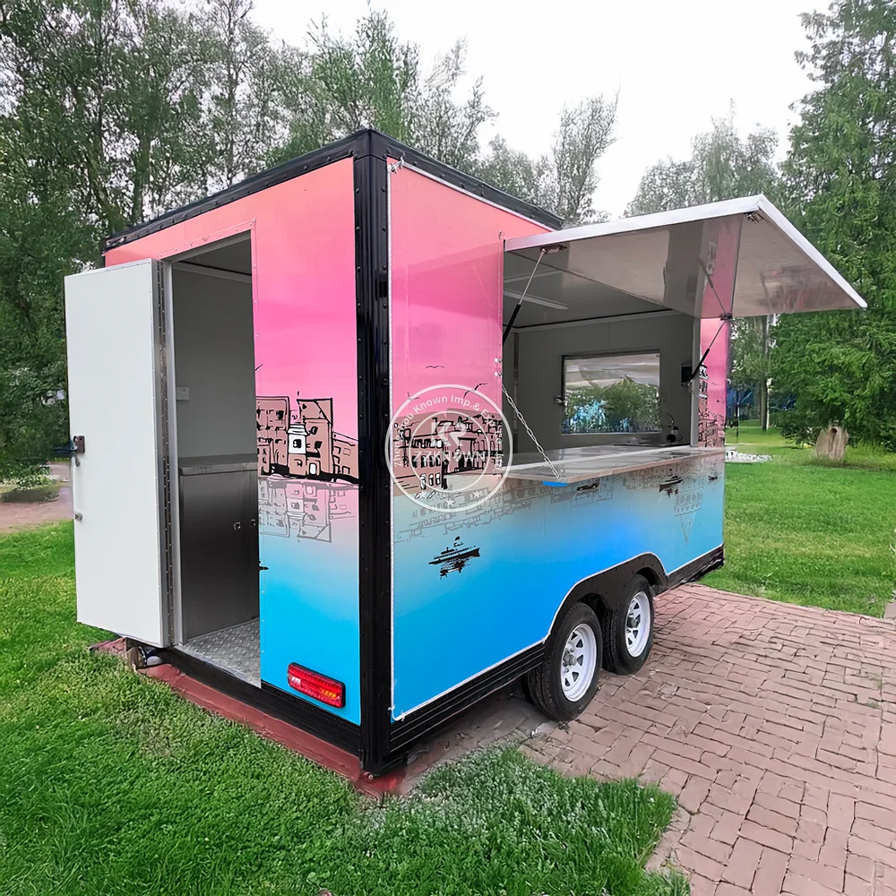 

Customized Mobile Catering Trailer Fully Equipped Food Truck With Full Kitchen Concession Fast Food Trailer For Sale