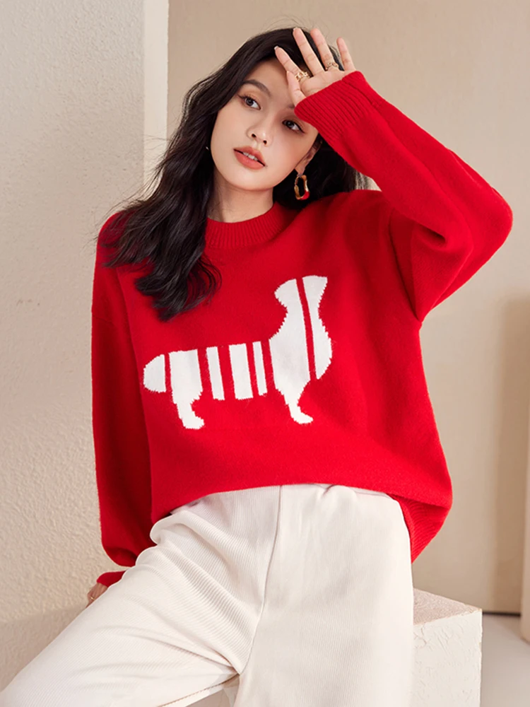 Korean Style Round Neck Pullover Loose Sweater Women Fashion Casual Long Sleeve Knitted Tops 2024 Autumn New