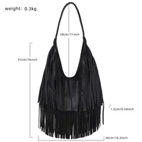 Long Tassels Women handbag Fashion Shoulder Bags for ladies hand bag Soft PU leather casual hobos armpit bag female Tote - Image 4