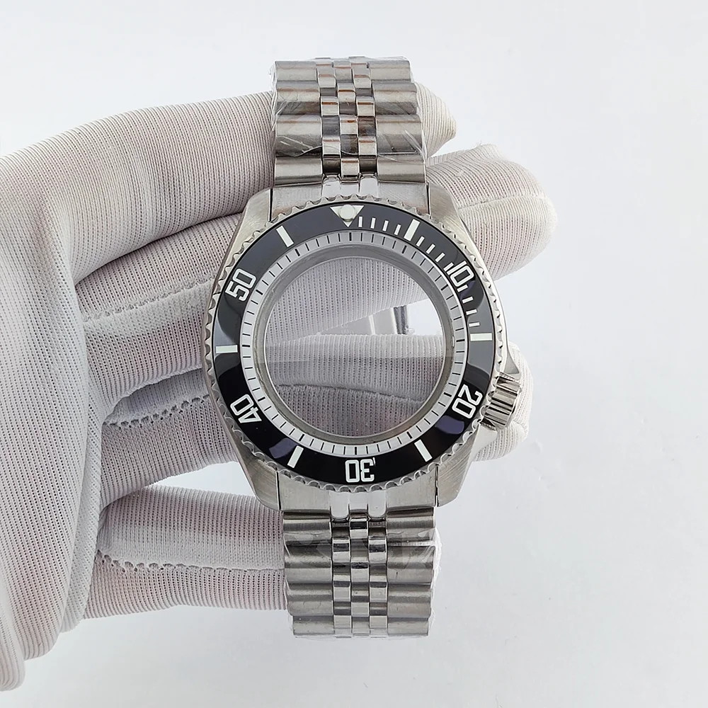 حافظة ساعة 40 مللي متر NH35 حافظة ساعة من زجاج الياقوت حافظة مقاومة للماء SKX007 مناسبة لساعة 28.5 مللي متر حافظة رجالية فاخرة