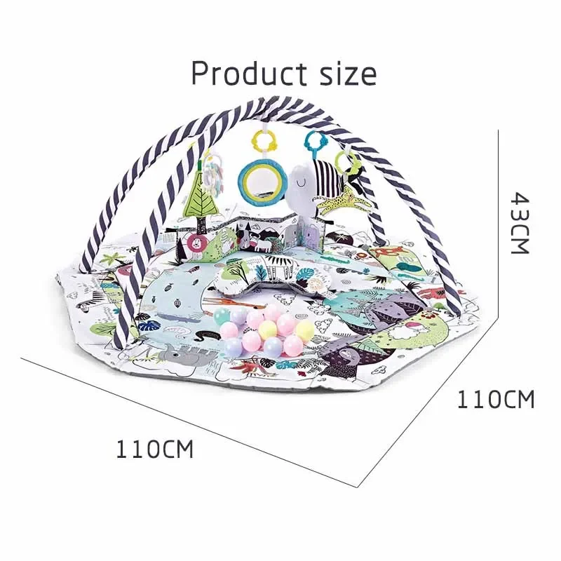 Baby Gym Play Mat Infant Play Mats with Detachable Toys Gifts for Baby Washable Multifunctional Fence Tummy Time Activity Mat