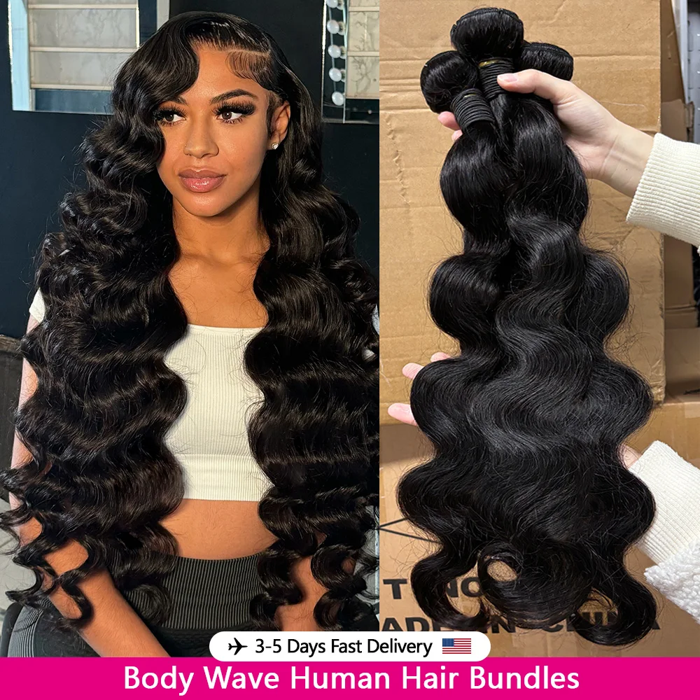 24 24 24 inch Body Wave Bundles Human Hair 100% Raw Hair Bundles 12A Human Hair Bundles 3-5 Days Delivery Bundles Human Hair