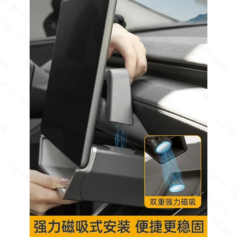 For Tesla Model Y/Model 3 Cyber Big Mouth Magnetic Center Console Storage Box Car Organizer