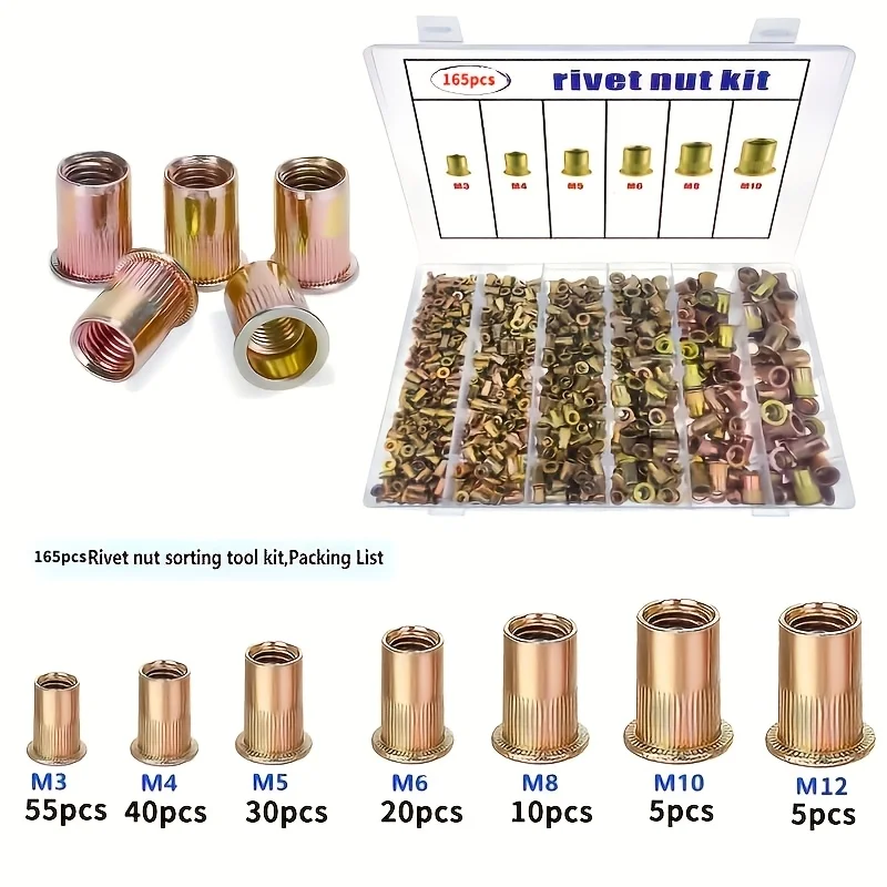 165Pcs Rivet Nut Ki…