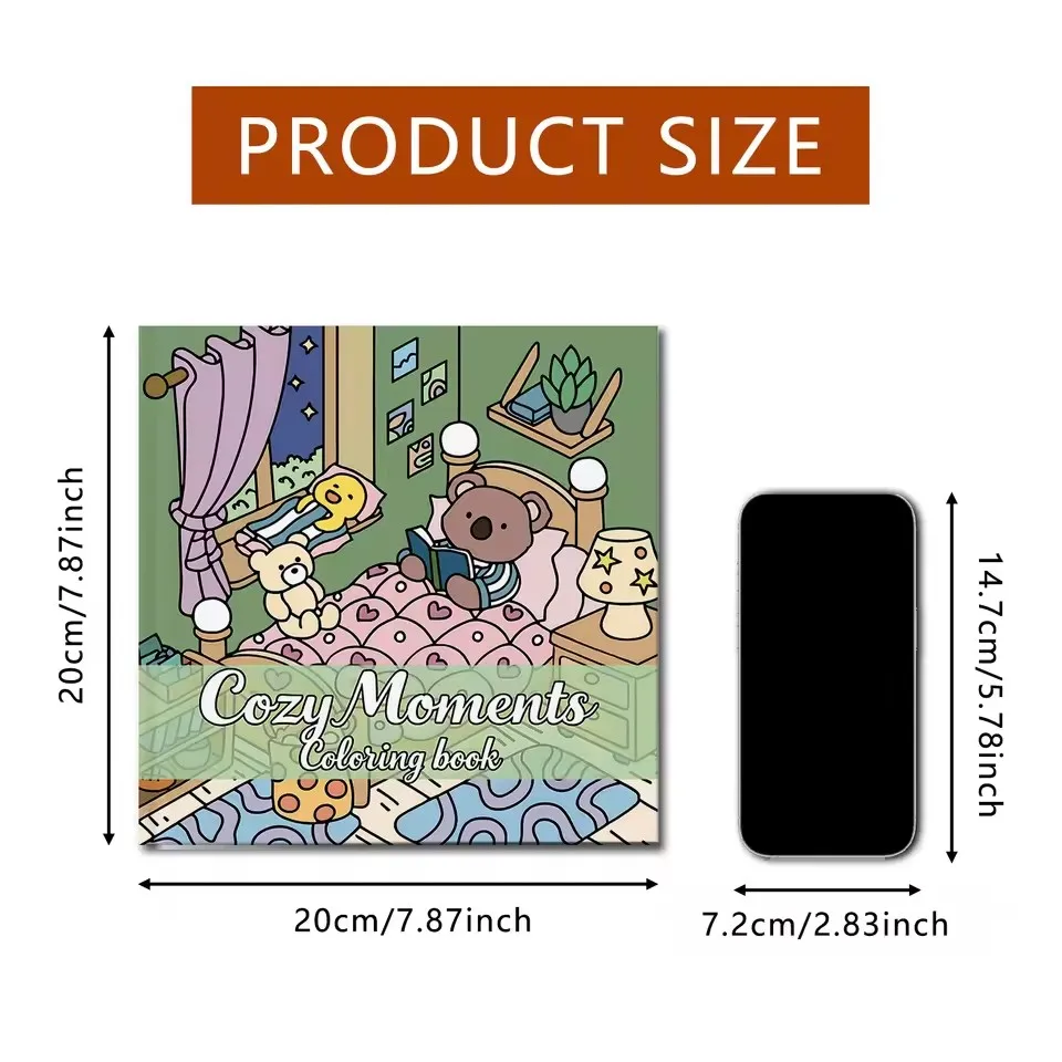 Cozy Moments Bold-easy Patterns Coloring Book for Adults Cute Drawing Book Perfect Gift for Party and Birthday