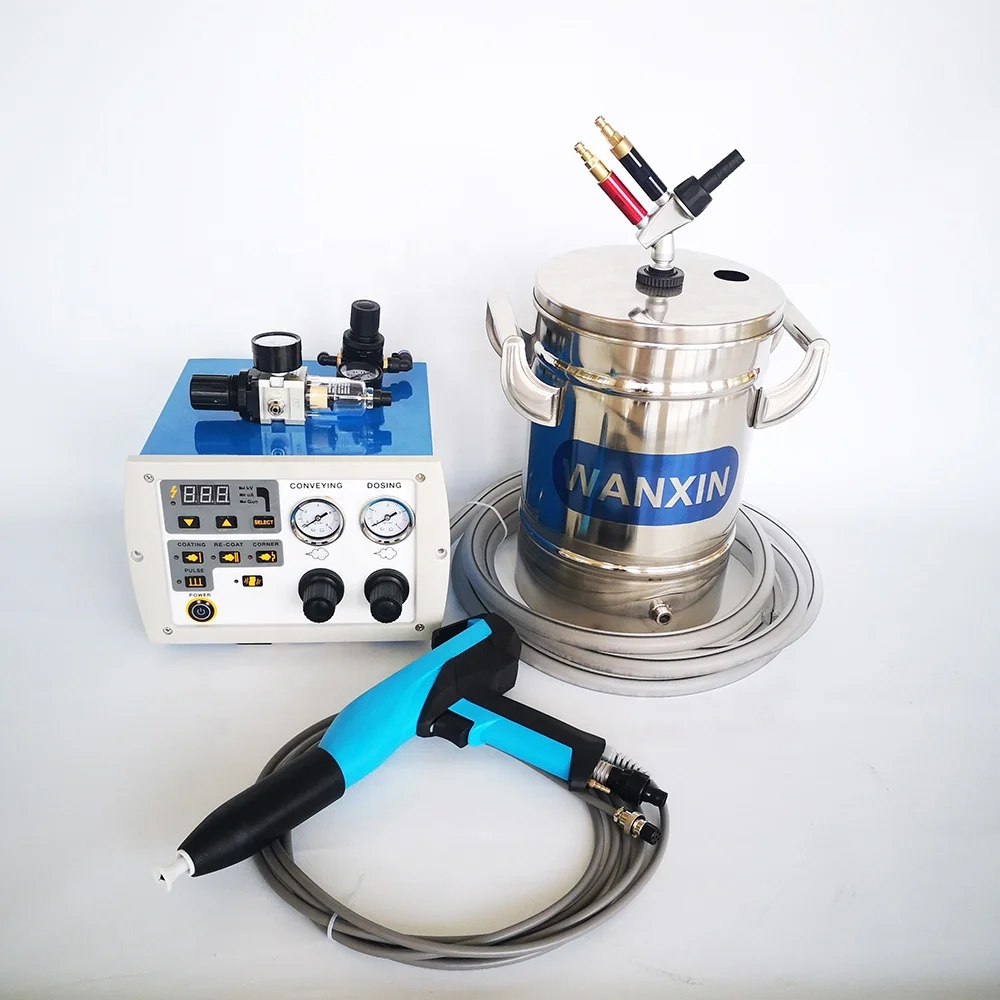 

WANXIN CE Standard Latest Model Epoxy Polyester Powder Coating System with Powder Hopper and Powder Pistol