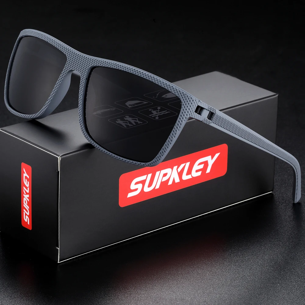 SUPKLEY Brand Classic Retro Square Polarized Sunglasses For Men Women Casual Business Sunglasses Tennis Mountaineering