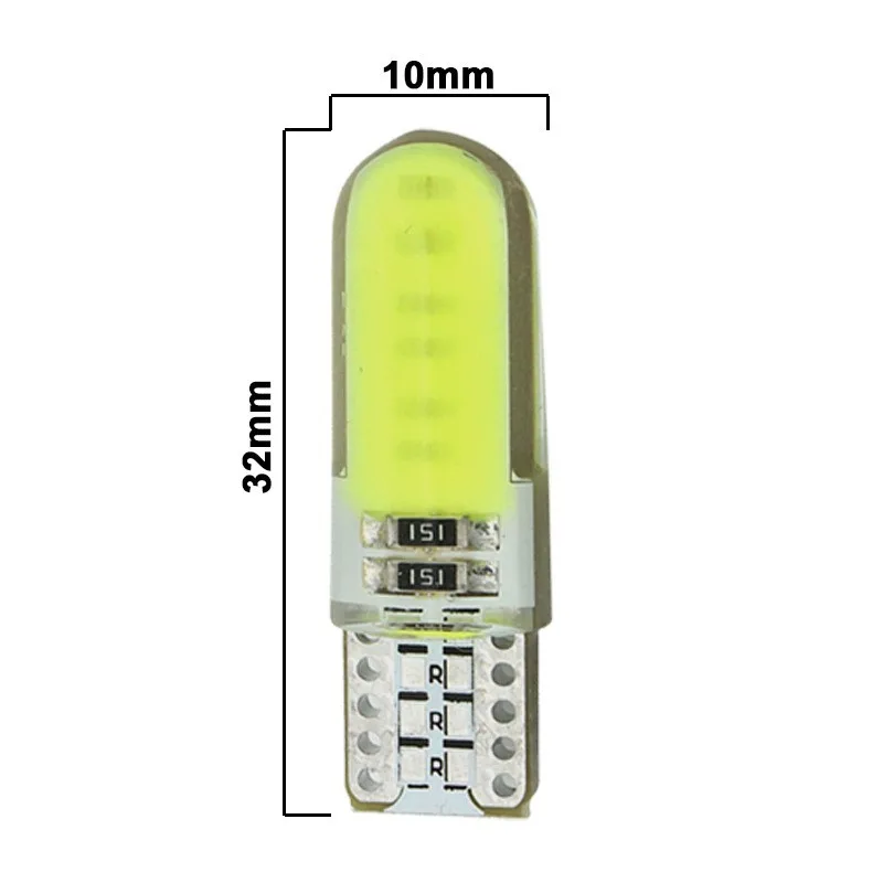 2/10 Uds T10 W5W 194 bombilla LED CANBUS COB/12smd 12V lámpara de lectura Interior de coche luces de liquidación bombillas de matrícula señal de cúpula