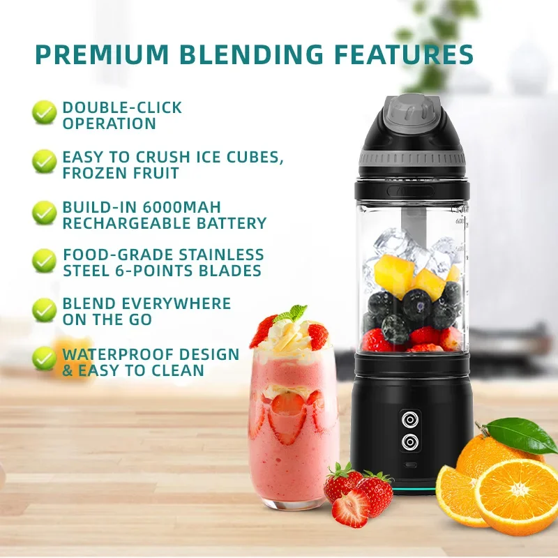 New 700ml portable rechargeable  big capacity drink blender