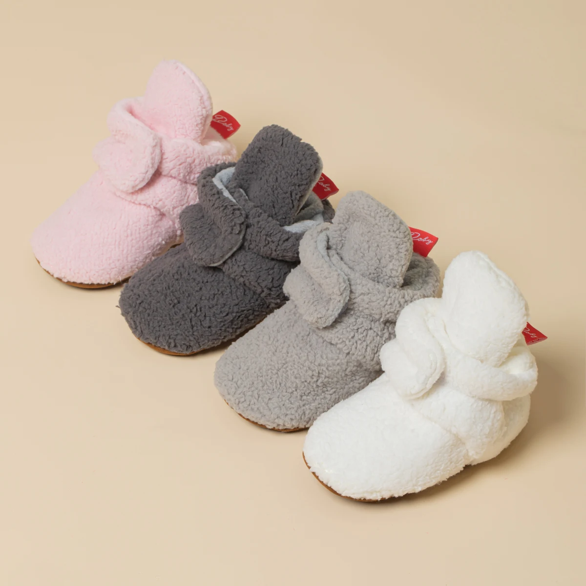 New Winter Baby Shoes Booties Classic Elements Warm Fluff Anti-slip First Walkers Infant Crib Shoes Cotton Snow Boots