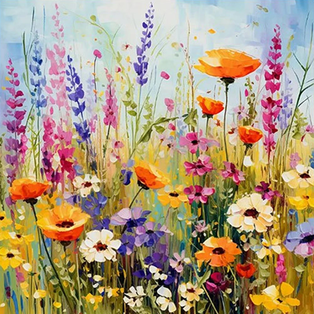 

DIY Diamond Painting Flower Full Square Round Drill Mosaic Garden Home Decoration Handmade Gift