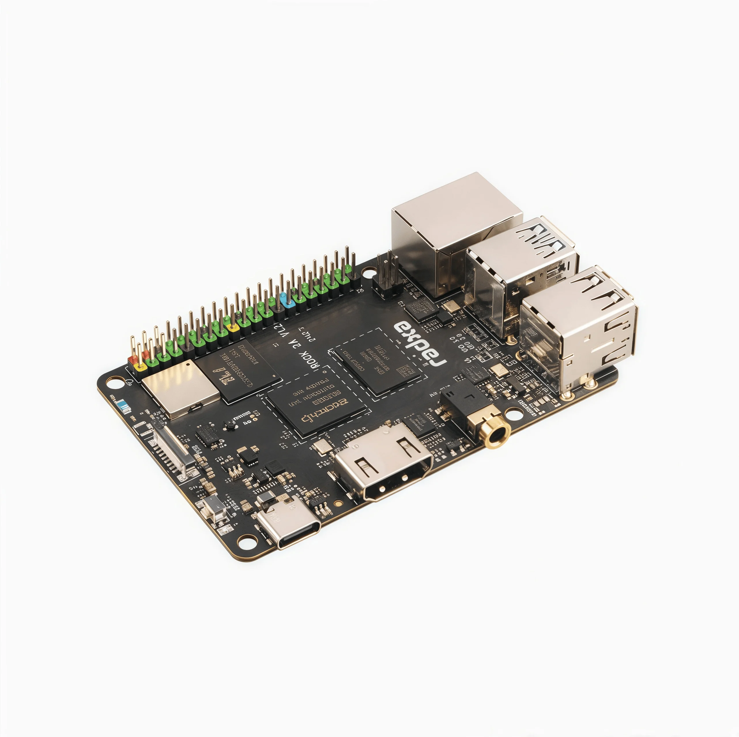 لوحة تطوير وحدة المعالجة المركزية Radxa ROCK 2A RK3528A رباعية النواة لوحة واحدة للكمبيوتر تدعم وحدة معالجة الرسومات و4K