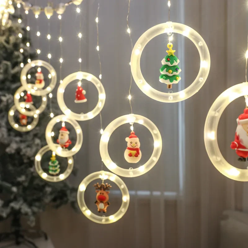 Guirxiété lumineuse LED pour décoration de Noël, lampe de vacances, décor de chambre, fête du Nouvel An, guirlandes lumineuses, accessoires de décoration du Père Noël