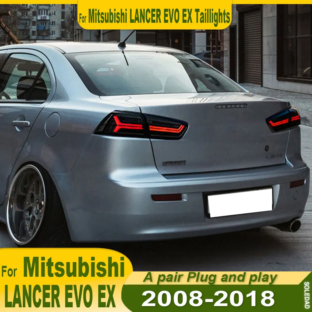 Car LED Taillight Assembly For Mitsubishi Lancer EVO 2008-2018 Brake Reverse Parking Running Rear Lamp Dynamic Streamer Turn - view 3
