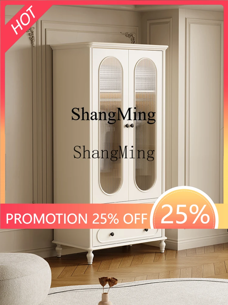 

FG solid wood wardrobe household bedroom two-door wardrobe simple small apartment storage cabinet locker