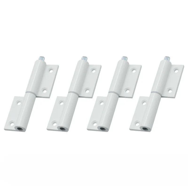 4PCS 2.5mm Thick Toilet Small Folding Door Flag Hinge White Bathroom Door Aluminum Detachable Hinge