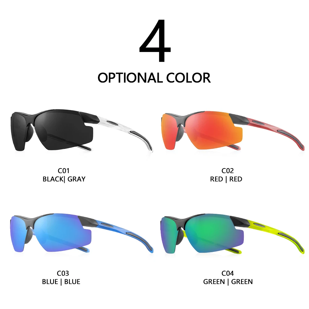 CRIXALIS Quadratische Halbrahmen-Sonnenbrille für Herren, Modetrend, Radfahren, Sonnenbrille, Brille, Herren, Outdoor-Sport, Schattierungen, Damen, UV400 – Detail 5