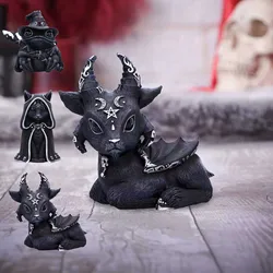 Animal Ornaments Resin New Mythology Cuteb Sheep Cat Frog Statue Decorative Desk Halloween Black Gift Home Mini Accessories.