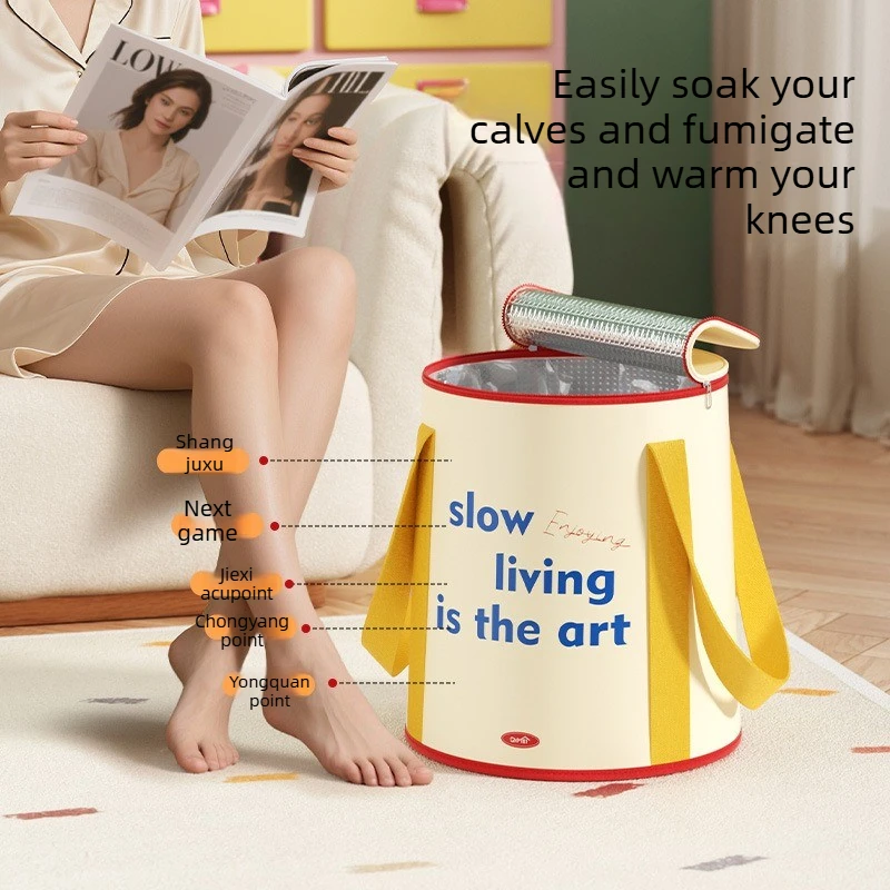 Portable Foldable Foot Bath Bag Simple High Calf Foot Soaking Bucket Household Adult Travel Foot Care Storage Pouch