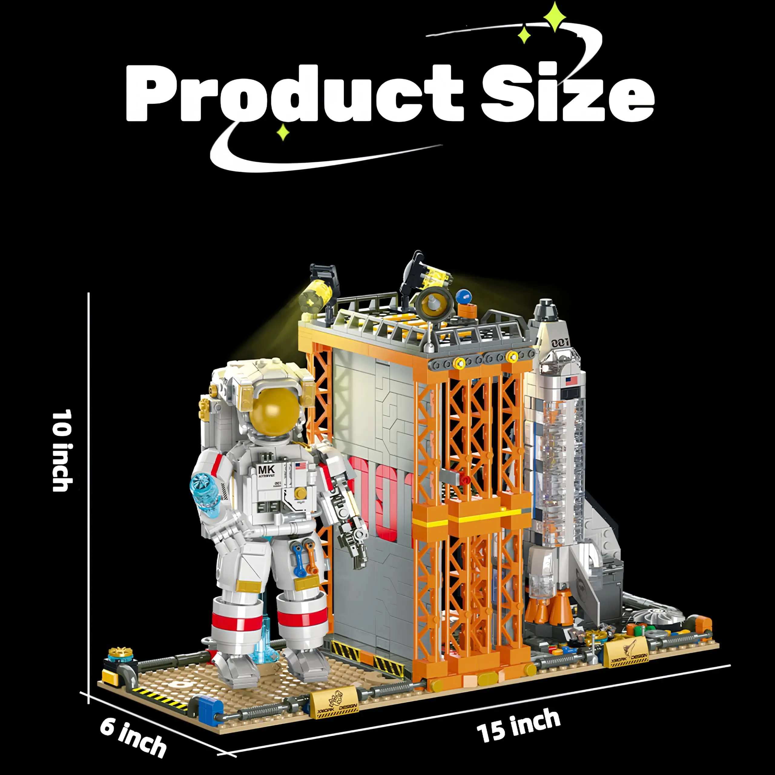 1623PCS Astronauta Astronauta Dirigibile Modello MOC Centro di Lancio Razzo Building Blocks Kit Scaffale Ornamenti Giocattoli per I Regali Dei Bambini