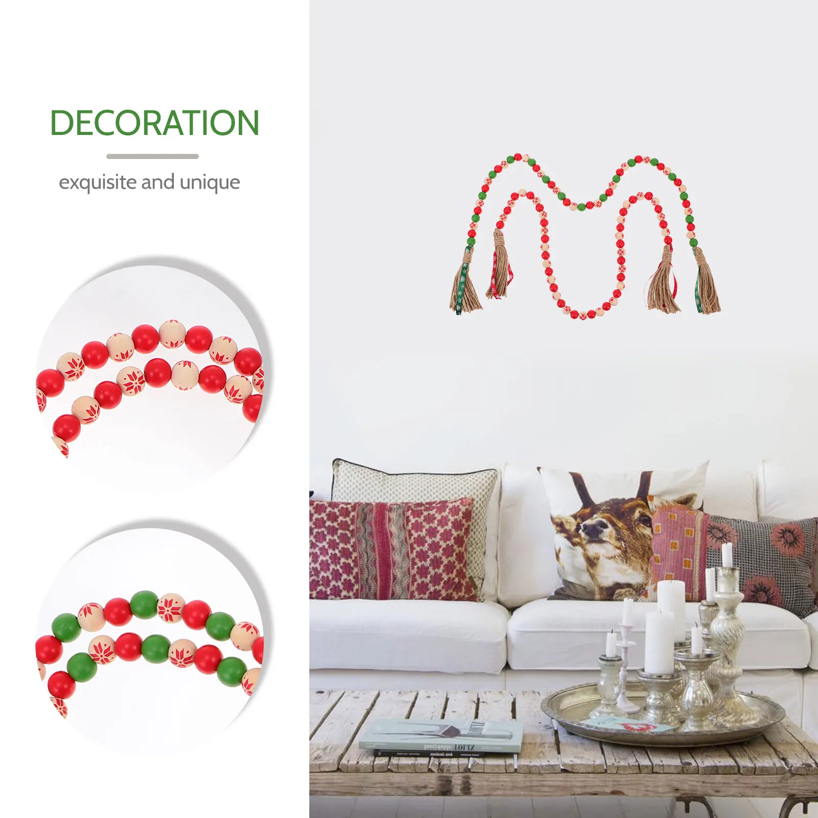 

2 Pcs Garland Decor Beaded Decorative Pendants Beads Home Christmas Tree Decorations