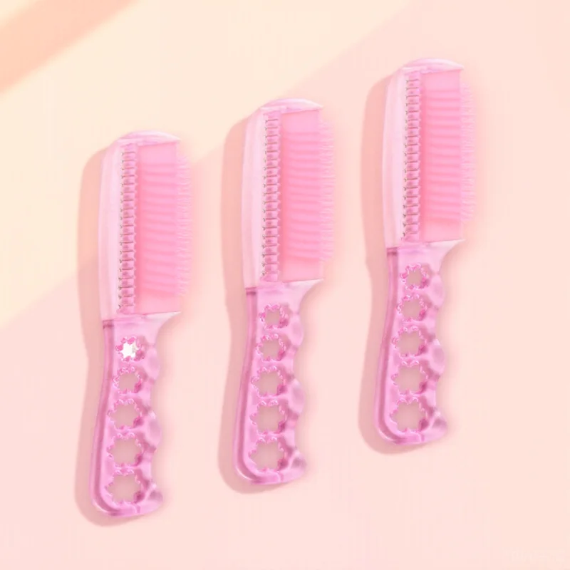 

3Pcs Brush Synthetic Hair Comb Comfortable Grip Portable Lightweight Hair Care Accessories for Styling Salon and Personal