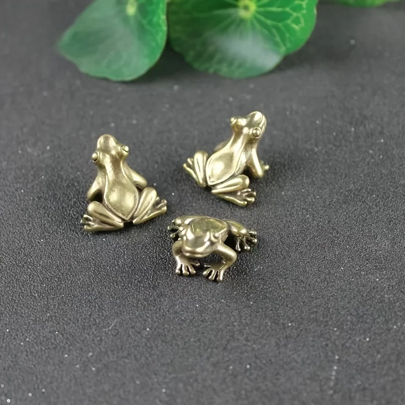 3pc of Retro Frog Statues, Miniature Animal Toad Tea Pet Decorations, Desktop Decoration Accessories, Frog Garden Decorations
