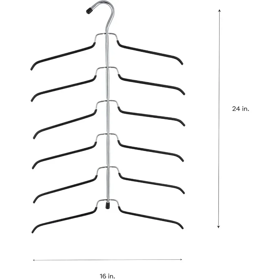 ชั้นวางเสื้อโครเมียม 6 ชั้น ประหยัดพื้นที่ - ตัวจัดระเบียบตู้เสื้อผ้าสำหรับสำนักงาน หอพัก ห้องนอน จัดเก็บและโชว์เสื้อผ้า