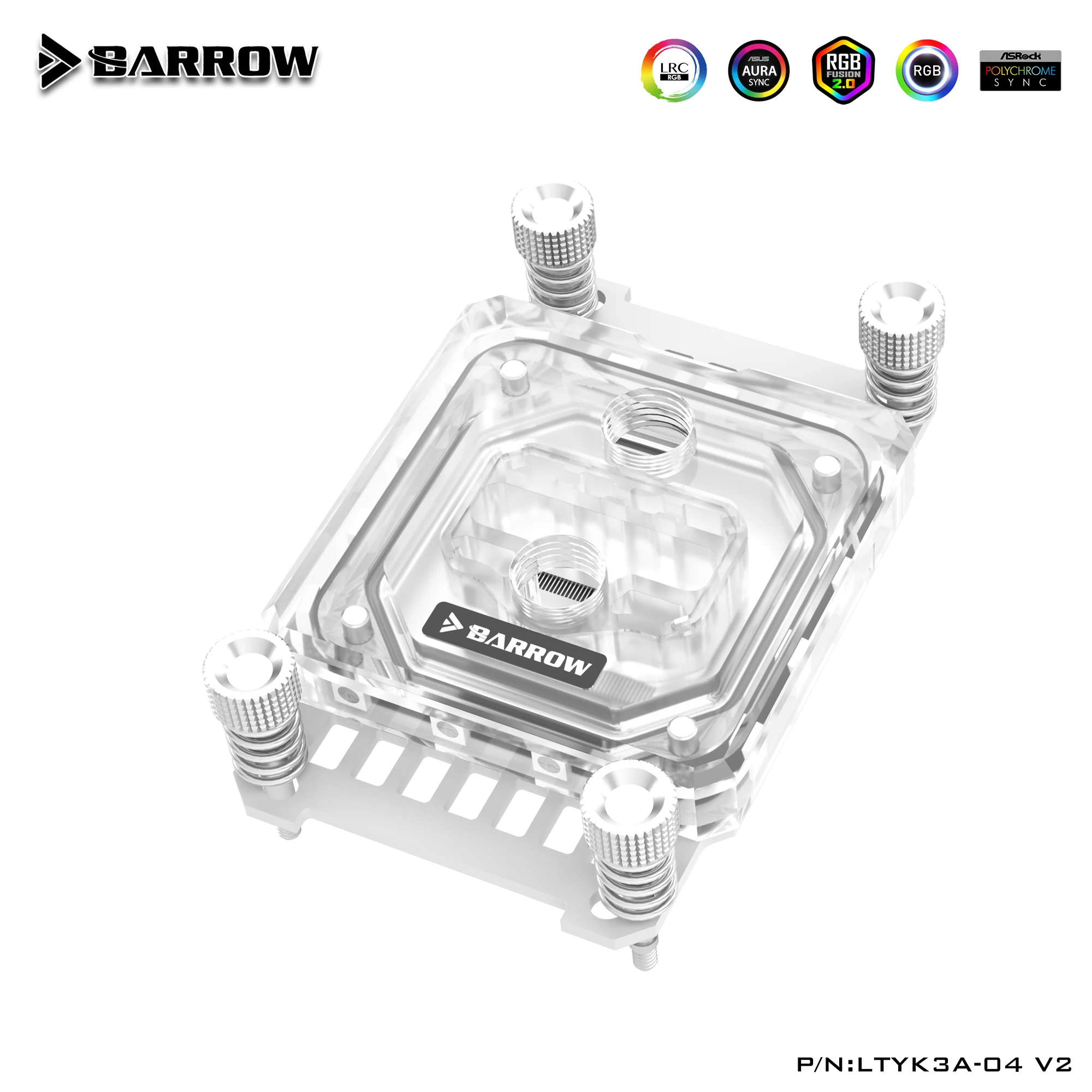 Barrow LTYK3A-04-V2, Voor Ryzenamd/AM4/AM3 Cpu Water Blokken, lrc Rgb V2 Acryl Microcutting Microwaterway Waterkoeling Blok