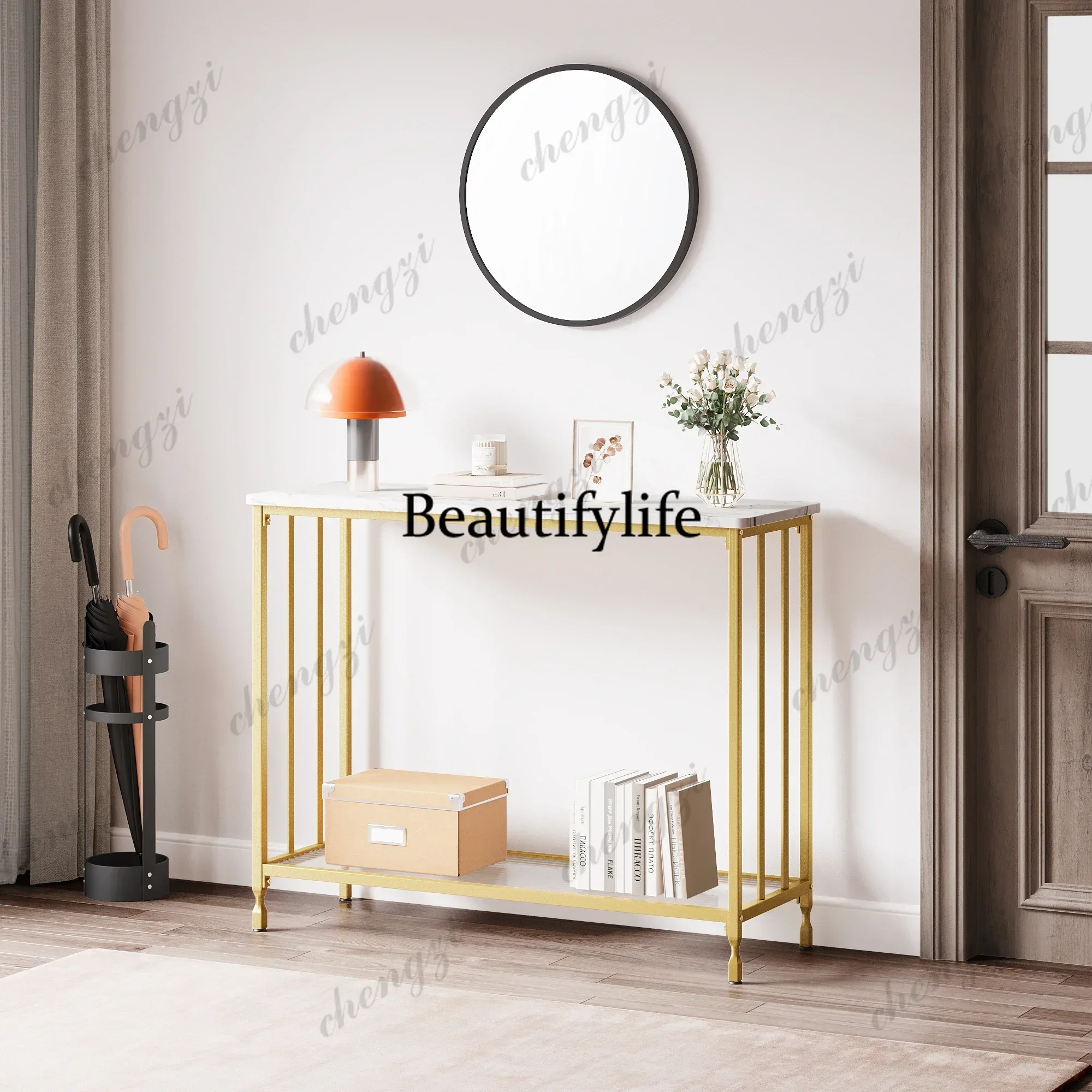 Console Table Sofa Tables Narrow Entryway Table with Glass Shelf Metal Frame 33.5” Behind Couch Table for Hallway Living R