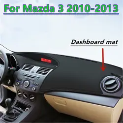 Preto PU Couro Car Dashboard Cover, Traço Protector Mat, Mat Drive Mão Esquerda, Fit para Mazda 3 2010 2011 2012 2013