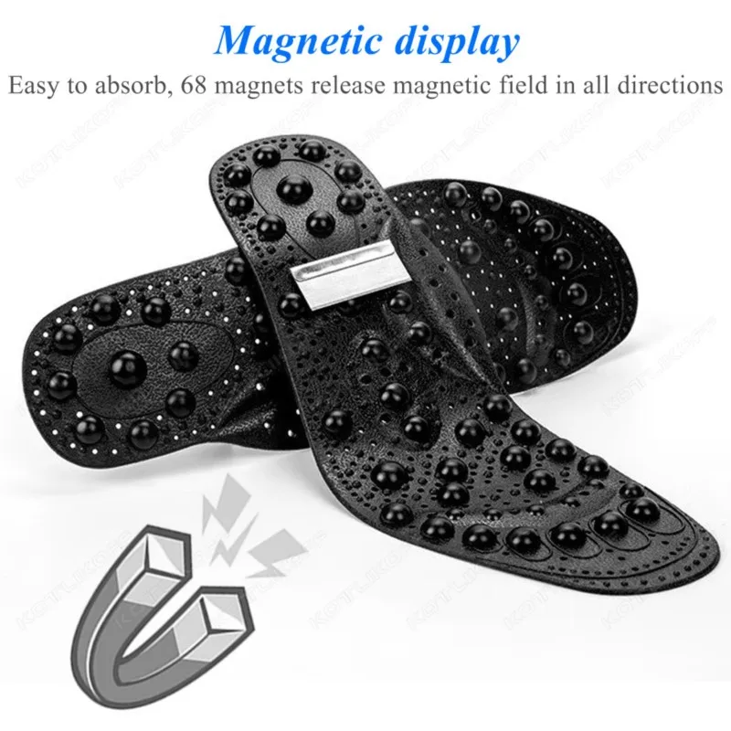 

68-Magnet Magnetic Insoles with Enlarged Massage and Moxibustion Points for Foot Reflexology