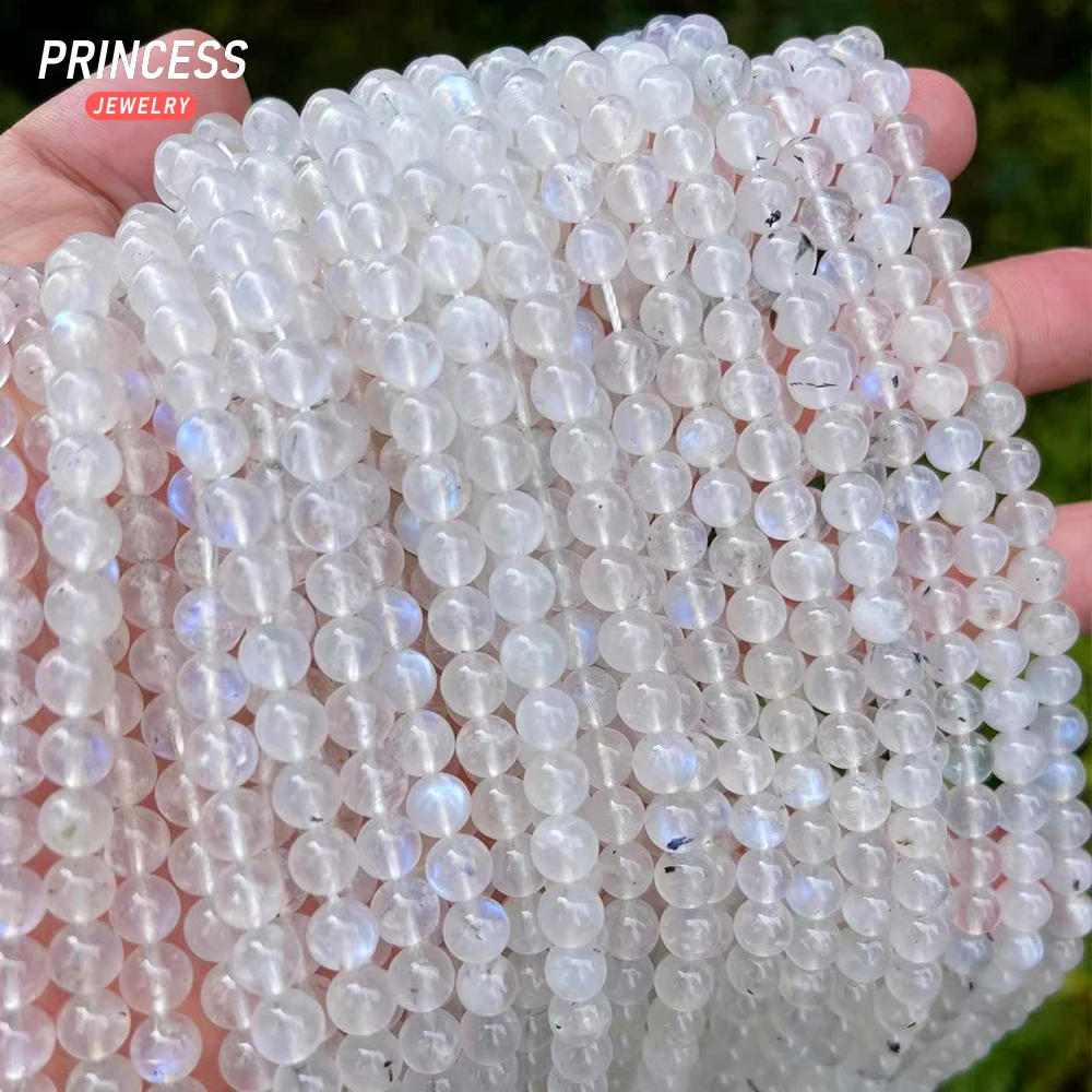 A++ Natural Rainbow Moonstone Beads for Jewelry Making Bracelets Necklace Earrings Wholesale Stone Beads DIY Accessories 6 8mm