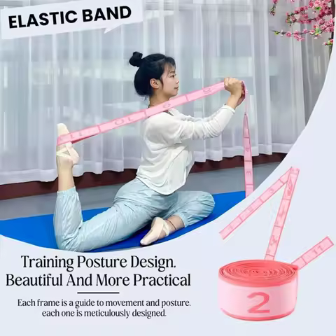 8/10/12 Grid Yoga Stretch Band Flexible Adjustable Dance Stretch Band Multi-stage Stretching Training Belt