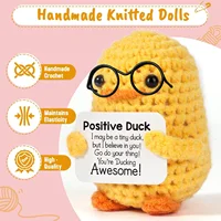 Positive Energy Crochet Doll Pocket Hug Handmade Knitted Plush Potato Plant Avocado Bee Turtle Duck Funny Emotional Support Gift 6