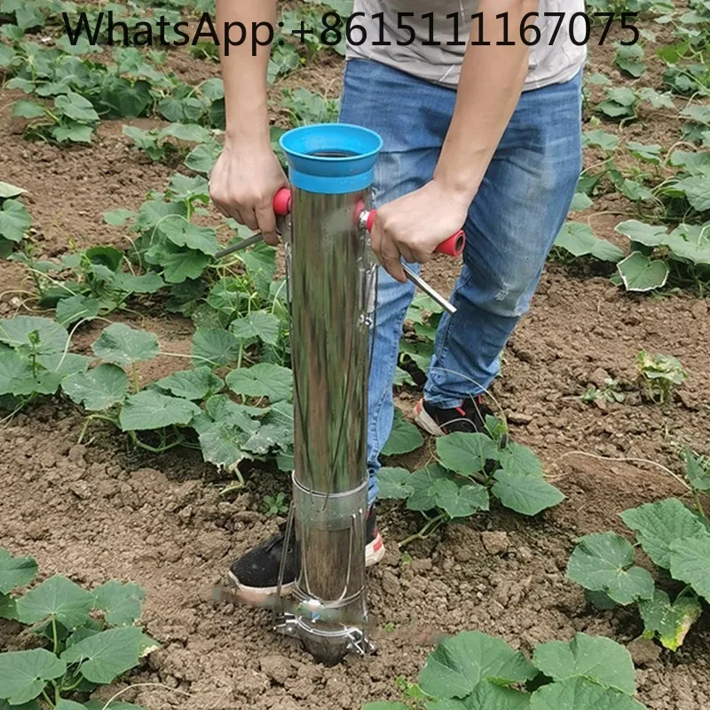 Stainless Steel Manual Seedling Transplanter, Chili Corn Vegetable Flower Seeder, Agricultural Fertilizing Planter Garden Tool