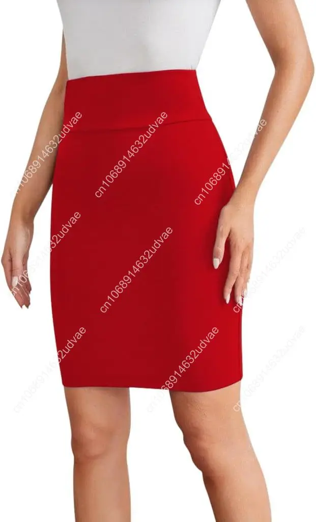Sweet Hearts Mini Pencil Skirt for Women- Above Knee Silky Basic Bodycon Skirt Made in USA