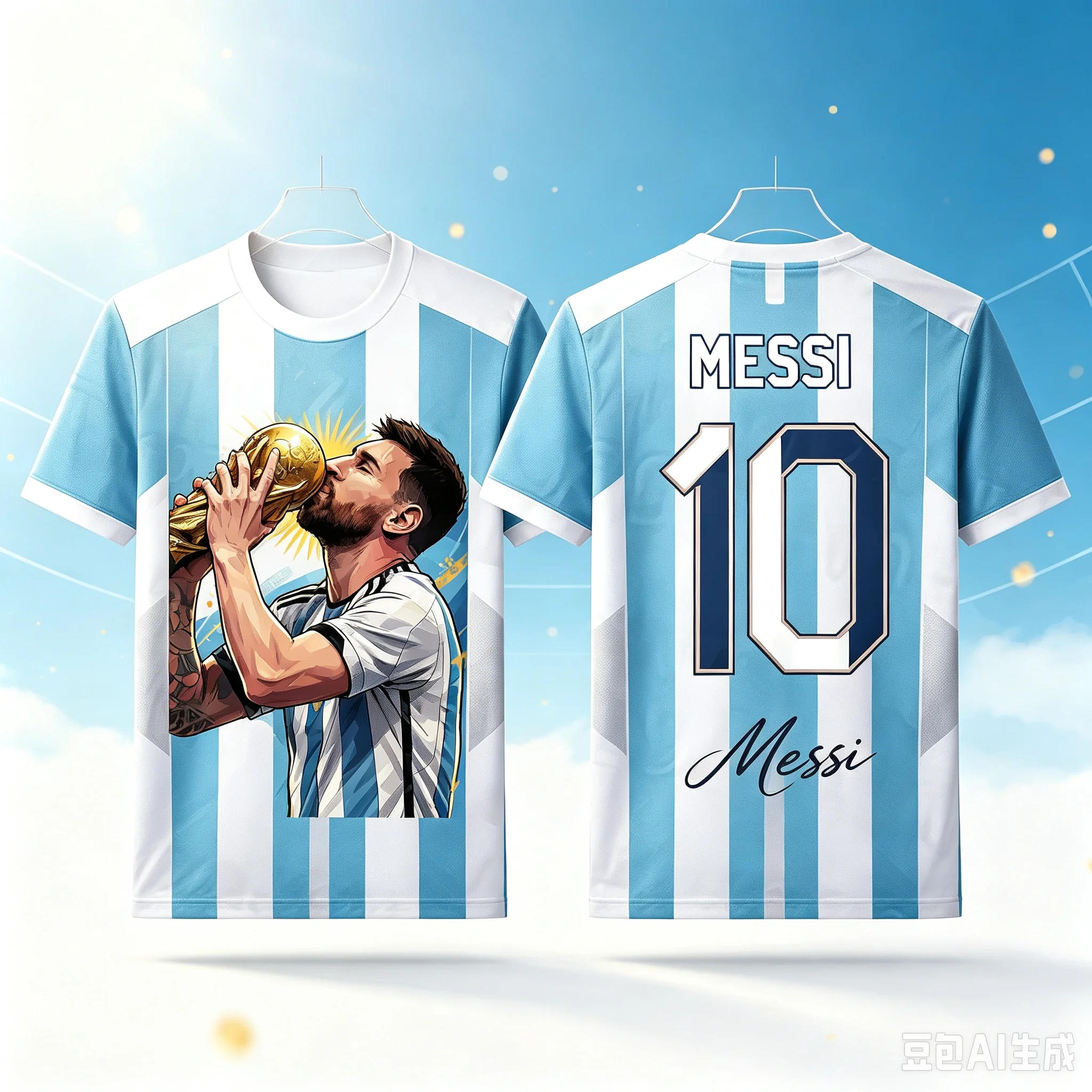 2026 Summer Cool Quick Dry Argentina Champion Football T-Shirt #10 Signed Edition Kids Men Women Memorial Jersey