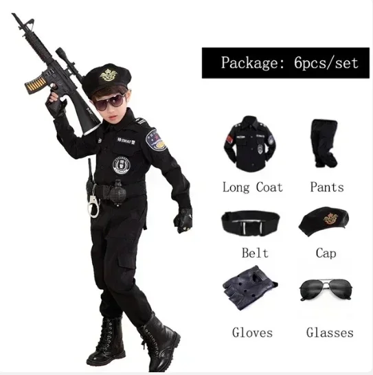 새로운 Kinderen Verhandelen Speciale Politie 할로윈 카니발 축제 Optreden Politieagenten 유니폼 Kinderen Leger Cosplay