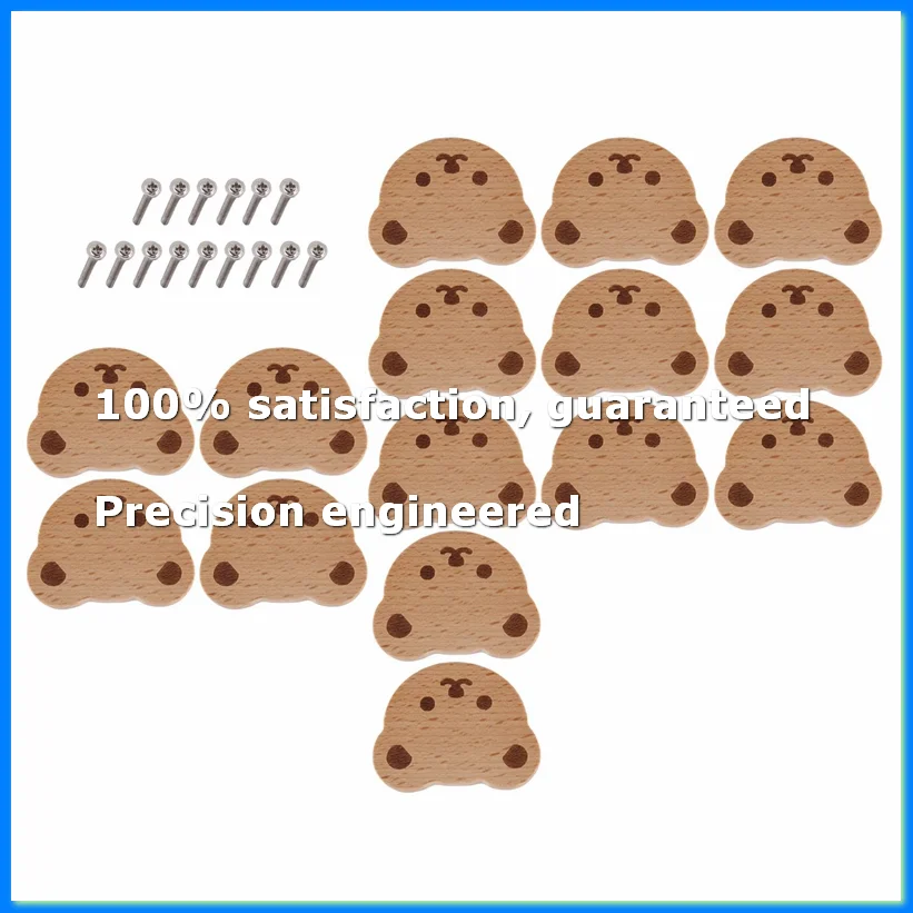 15Pcs Furniture Knobs,Wooden Drawer Knobs, Wooden Cupboard Knobs,Bear Drawer Knobs for Kids, Dresser, Drawers,Kitchen-A07G