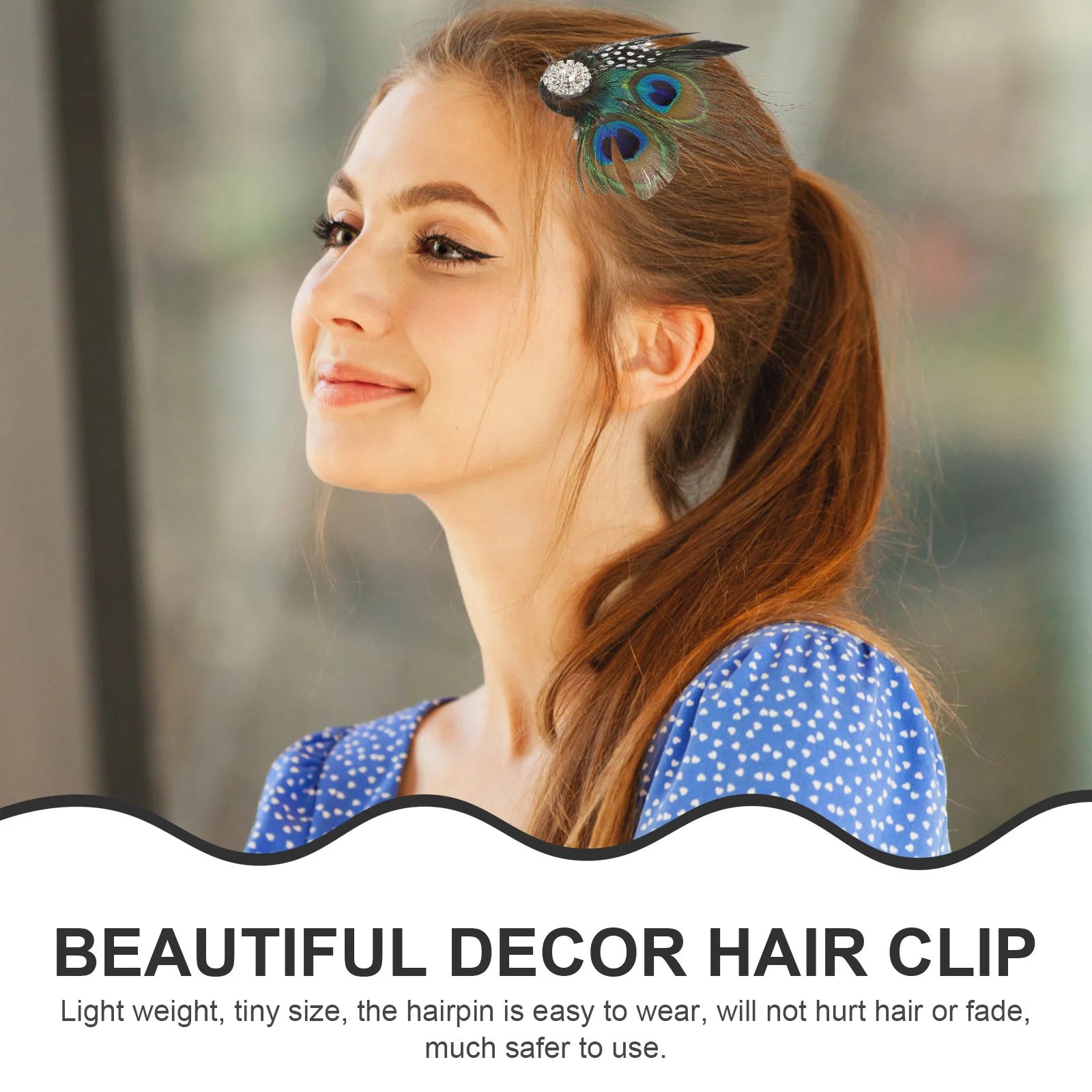 مشبك شعر جميل على شكل طاووس إكسسوارات دبوس شعر أنيقة للنساء لتزيين الحفلات على الموضة U154-1