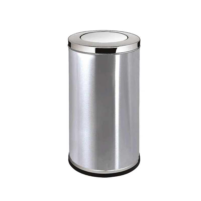 Household Open Trash Can Swing Cover Top Hands-free Lid Waste Bin Counter Top Rolling Cover Dust Garbage Bin