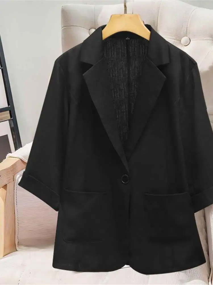 Casual ort Sle femmes Bla blanc petit costume Jaet mince été nouveauté sept Sve grande taille manteau Faionable