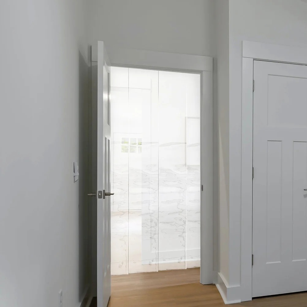 Partition Curtain Wind and Dustproof Drapes Transparent for Bathtub Stainless Steel Plastic Warm Door Home