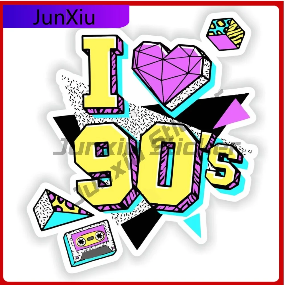 

I Love 90's Vinyl Personalized Stickers motorcycle Helmet Visor Stickers Refit Custom Vehicle Decals Car Rear Bumper Spoiler