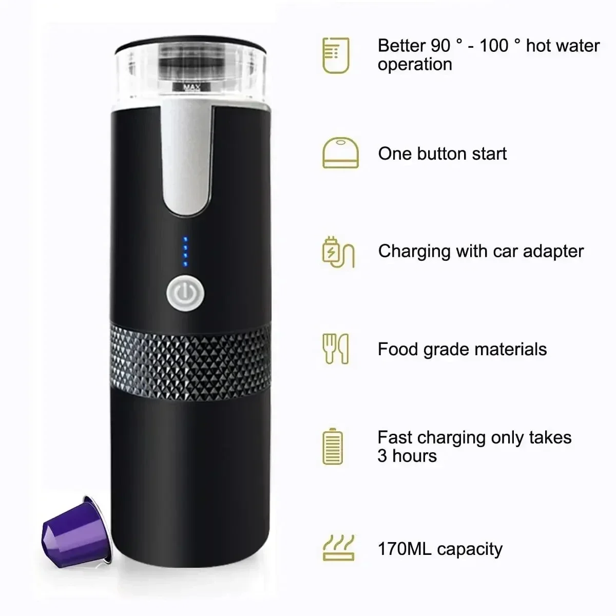 2024 New Coffee Maker Electric Capsule Ground Coffee Brewer Portable Coffee Machine Fit Coffee Powder and Coffee Capsule