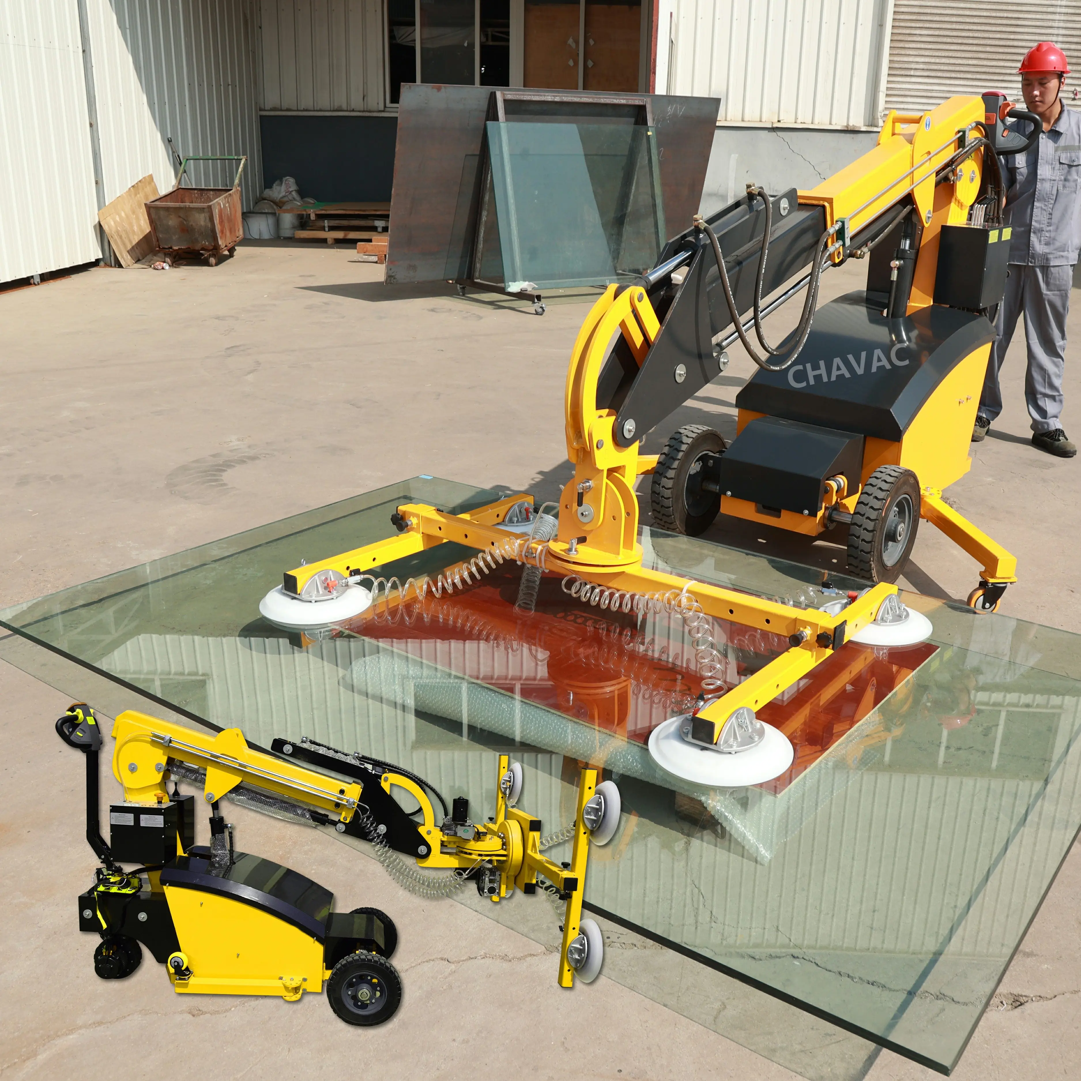 200kg 300kg 400kg 600kg 800kg Full Electric Automatic Walking Glazing Installing Glass Vacuum Lifter Robotic Tool