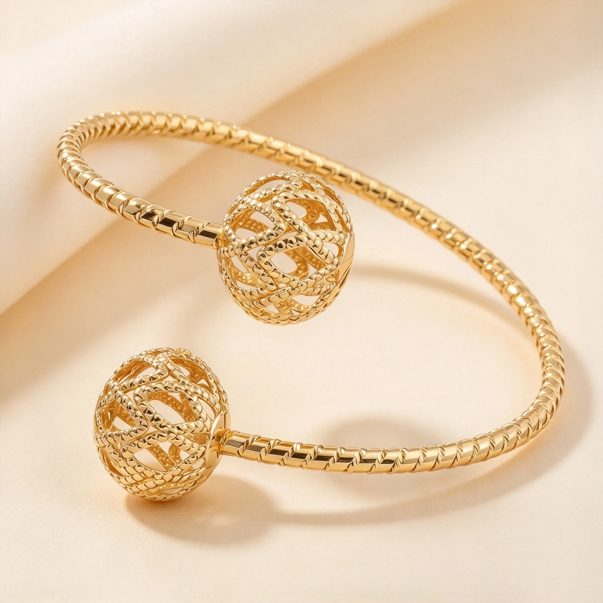 Edelstahl 4-teiliges Schmuckset Metall Hohlblumen-Kugel Halskette Ohrringe Armband Ring Ethnischer Stil Schmuck Geschenke – Detail 1