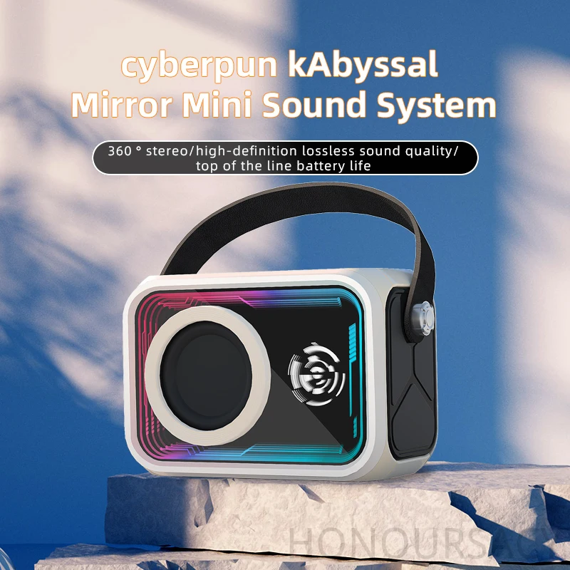 ألف طبقة مرآة سمّاعات بلوتوث لاسلكي ملون Boomboxs مرآة مضيئة أضواء RGB مضخم صوت محمول TF مشغل MP3