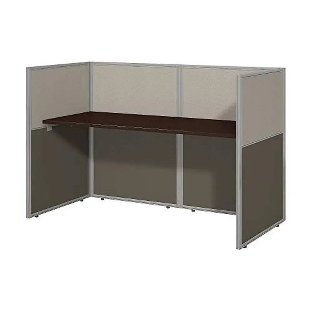 60W x 45H Closed Panel Desk Workstation Mocha Cherry Metal Base Privacy Desk